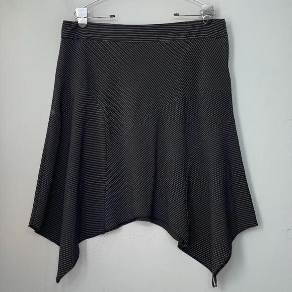 Maurices Dresses & Skirts - Vintage Y2K Asymmetrical Size 11 12 Black White Pinstripe Skirt Witchy Gothic